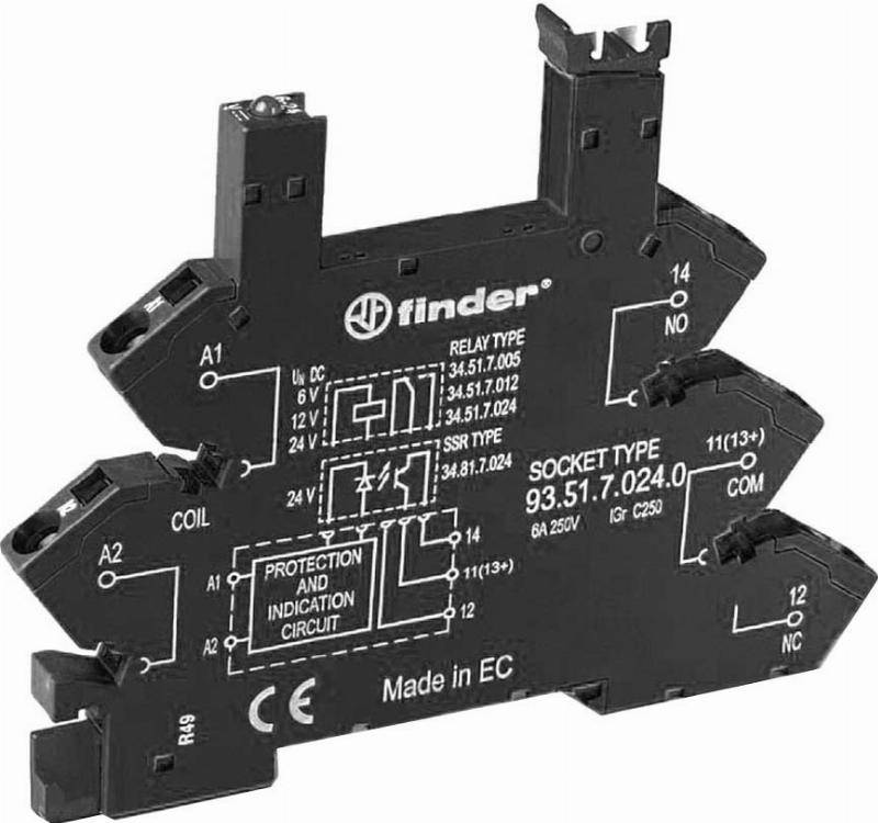 Finder 93.51.7.024.0 Relaissocket (l x b x h) 76 x 6.2 x 93.6 mm 1 stuk(s)