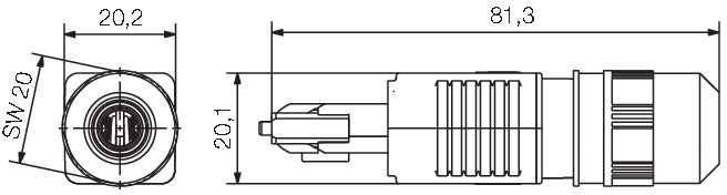 Złącze światłowodowe, wariant 4, SC-Duplex Singlemode, IP 67 IE-PS-V04P-2SC-SM Weidmüller 1963400000-1