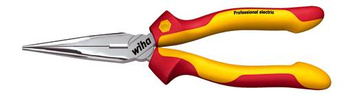 Плоскогубці Wiha 26727 VDE з плоскими круглими носами, прямі, інструментальна сталь, 200 мм