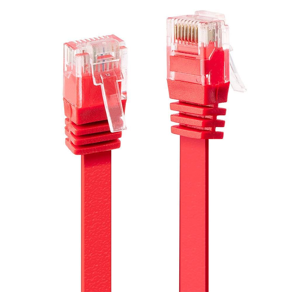 kabel LAN LINDY 47510, 1 szt., RJ45, CAT 6, U/UTP, 0.30 m, czerwony-1