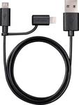 Kabel do ładowania 2 w 1, micro USB i Apple Lightning