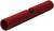 Czerwony cylinder z bocznym wycięciem i kulką w środku; prawdopodobnie element mechaniczny lub narzędzie.