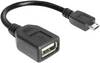 Delock Kabel USB USB 2.0 Złącze męskie USB Micro-B, Złącze żeńskie USB-A 0.15 m czarny z funkcją OTG 83293