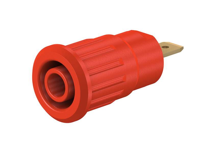 Złącze żeńskie laboratoryjne zabezpieczone złącze żeńskie do wbudowania czerwony Stäubli SEB4-F 1 szt.-0