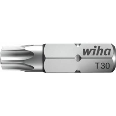 Końcówka bit z profilem T30 Torx, z grawerem 'wiha'. Srebrna metalowa optyka, stosowana w wkrętakach lub wiertarkach.