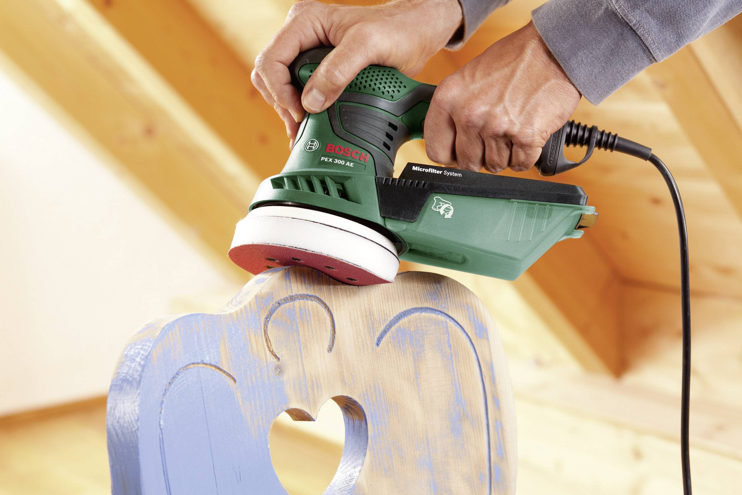 Ексцентрикова шліфувальна машина Bosch Home and Garden PEX 300 AE 06033A3000, 270 Вт, Ø 125 мм