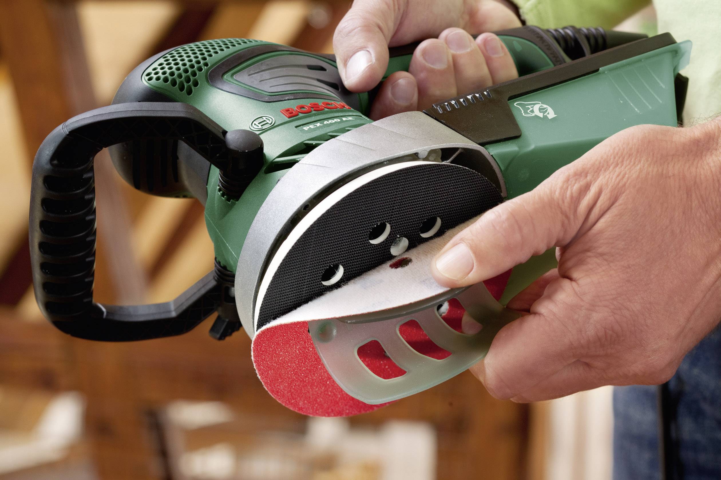 Ексцентрикова шліфувальна машина Bosch Home and Garden PEX 400 AE 06033A4000, 350 Вт, Ø 125 мм