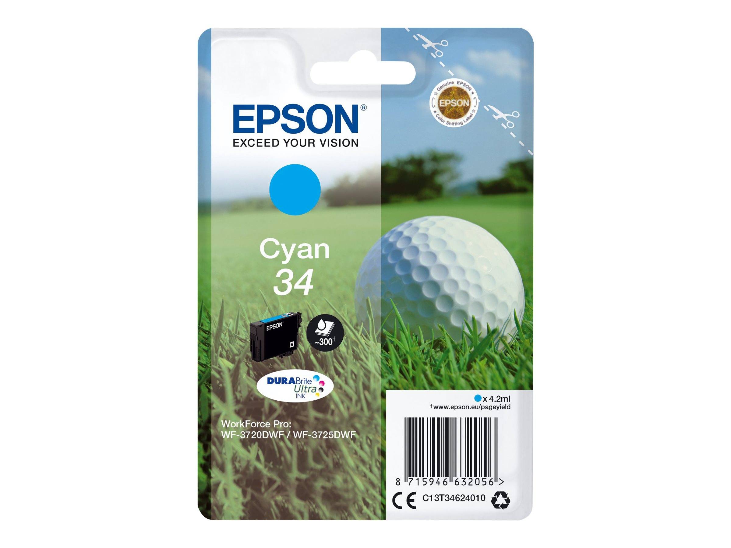 Epson atrament 34 tusz oryginalny Cyjan C 13 T 34624010-2