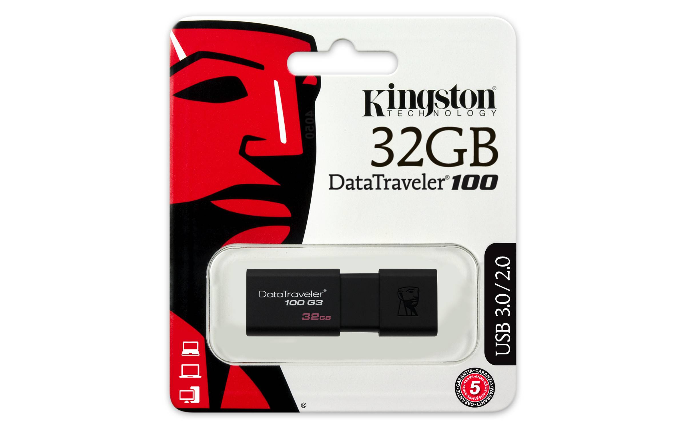 Kingston DT100G3/32GB Pendrive USB 32 GB czarny DT100G3/32GB USB 3.2 Gen 1-4