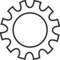 Symbol koła zębatego, często stosowane do oznaczania ustawień lub funkcji mechanicznych w kontekstach cyfrowych lub technicznych.