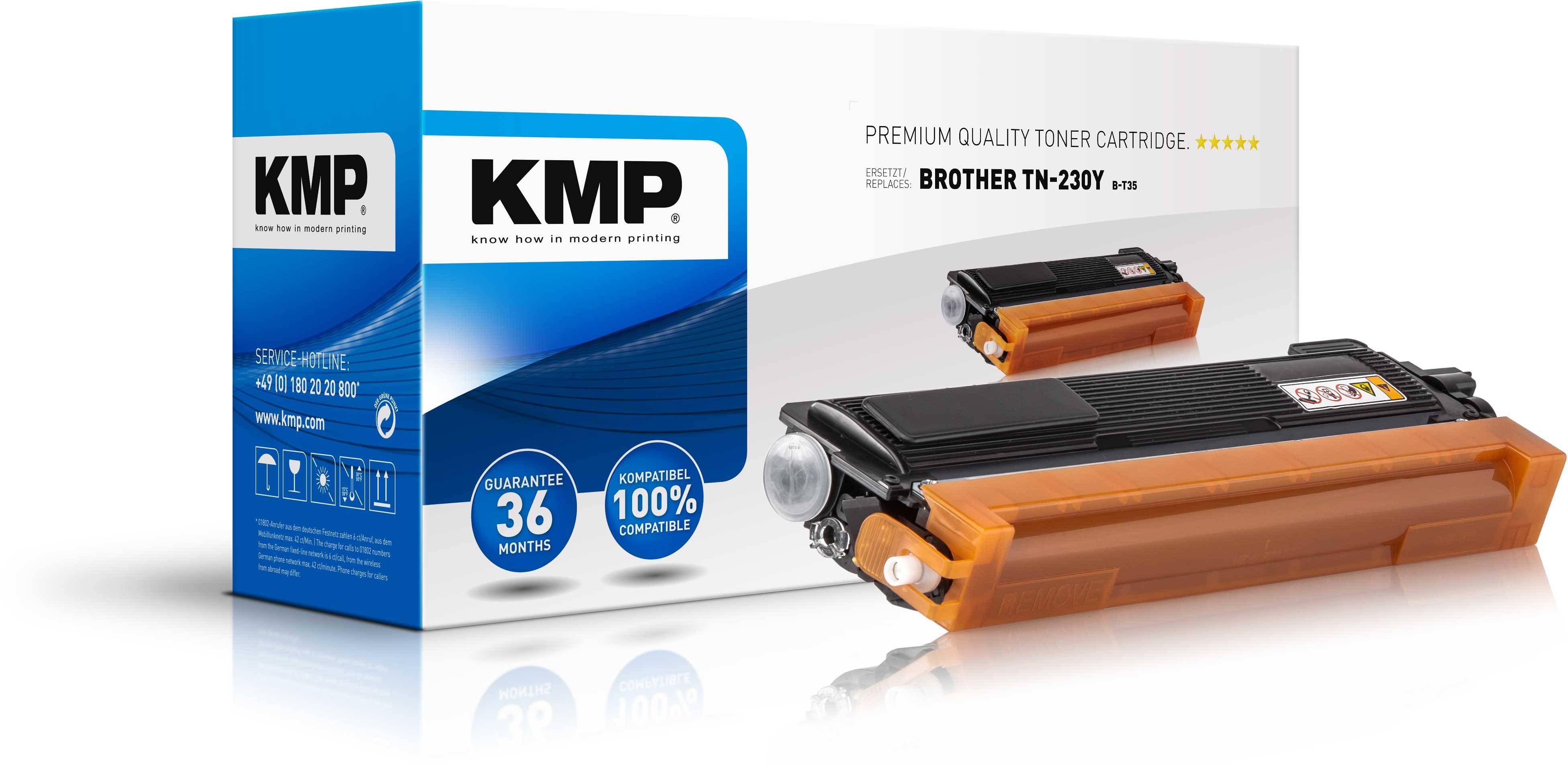 KMP Wkład z tonerem Zamiennik Brother TN-230Y, TN230Y zamiennik Żółty 1400 strony B-T35-1