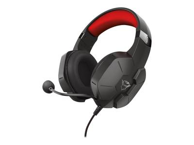 Zestaw słuchawkowy Over Ear Trust GXT323 CARUS przewodowa czerwony, czarny/czerwony Trust gamingowy zestaw słuchawkowy GXT323 CARUS, czarno-czerwony