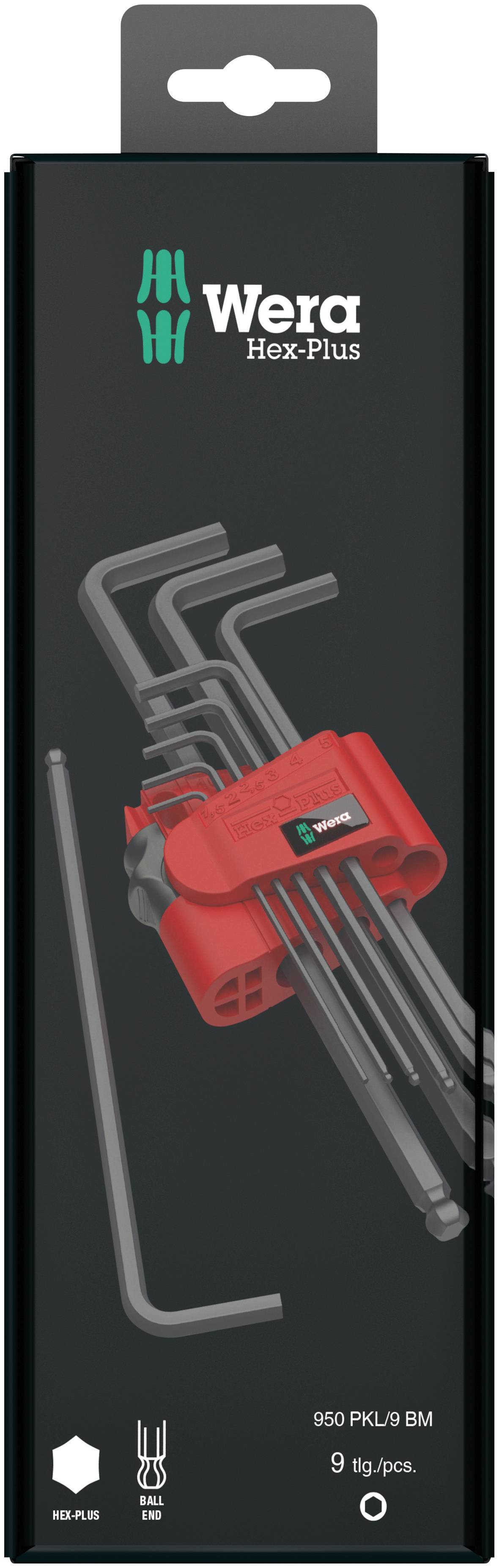 Набір Г-подібних ключів Wera 950 PKL/9 BM SB SiS з внутрішнім шестигранником 1,5 мм, 2 мм, 2,5 мм, 3 мм, 4 мм, 5 мм, 6 мм, 8 мм, 1