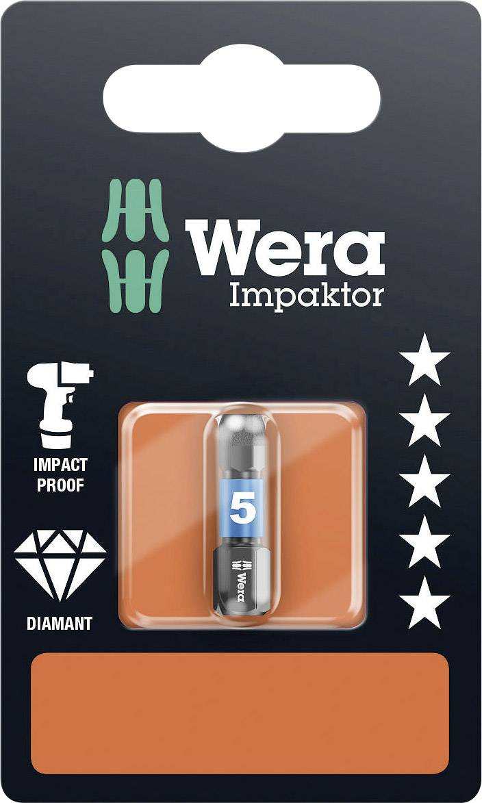 Шестигранна біта Wera 05073905001 840/1 IMP DC Impaktor Bits SB SiS 5 мм D 6,3 1 шт.