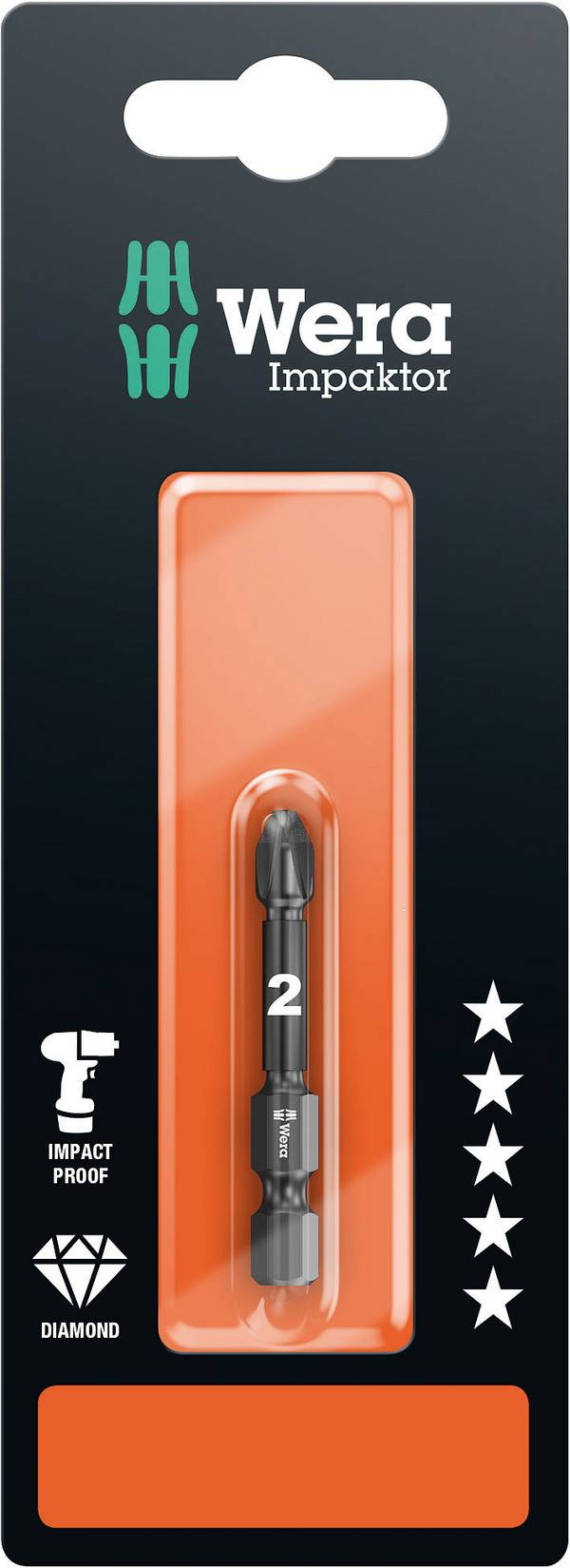 <br>  Wera<br>  05073961001<br>  855/4 IMP DC SB SiS<br>  Bit krzyżakowy<br>  Końcówka wkrętaka: 1/4" (6,3 mm)<br>  Kształt końcówki: krzyżakowy Pozidriv<br>  PZ 2<br>  50 mm<br>