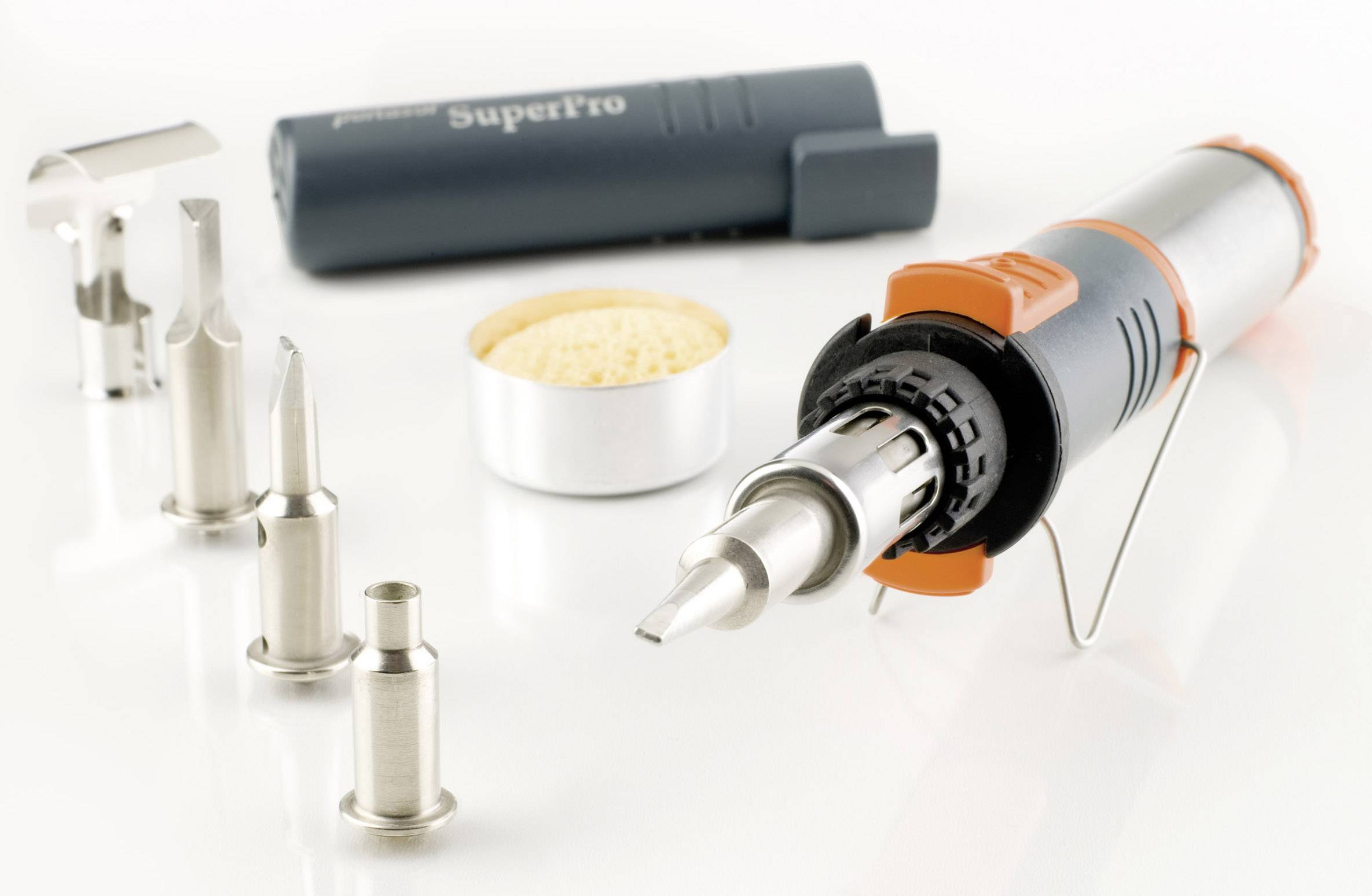 Газовий паяльник Portasol SuperPro Set, 625 °C, 90 хв, вкл. п'єзозапальник, 165 г