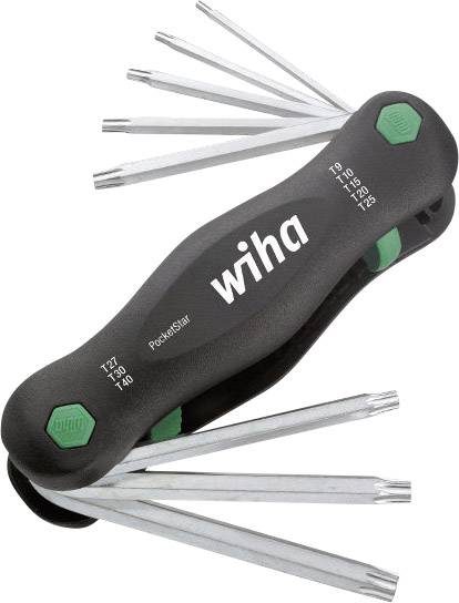 Wiha Wiha PocketStar, 120 mm TORX wewnętrzny Zestaw kluczy trzpieniowych T 9, T 10, T 15, T 20, T 25, T 27, T 30, T 40 8