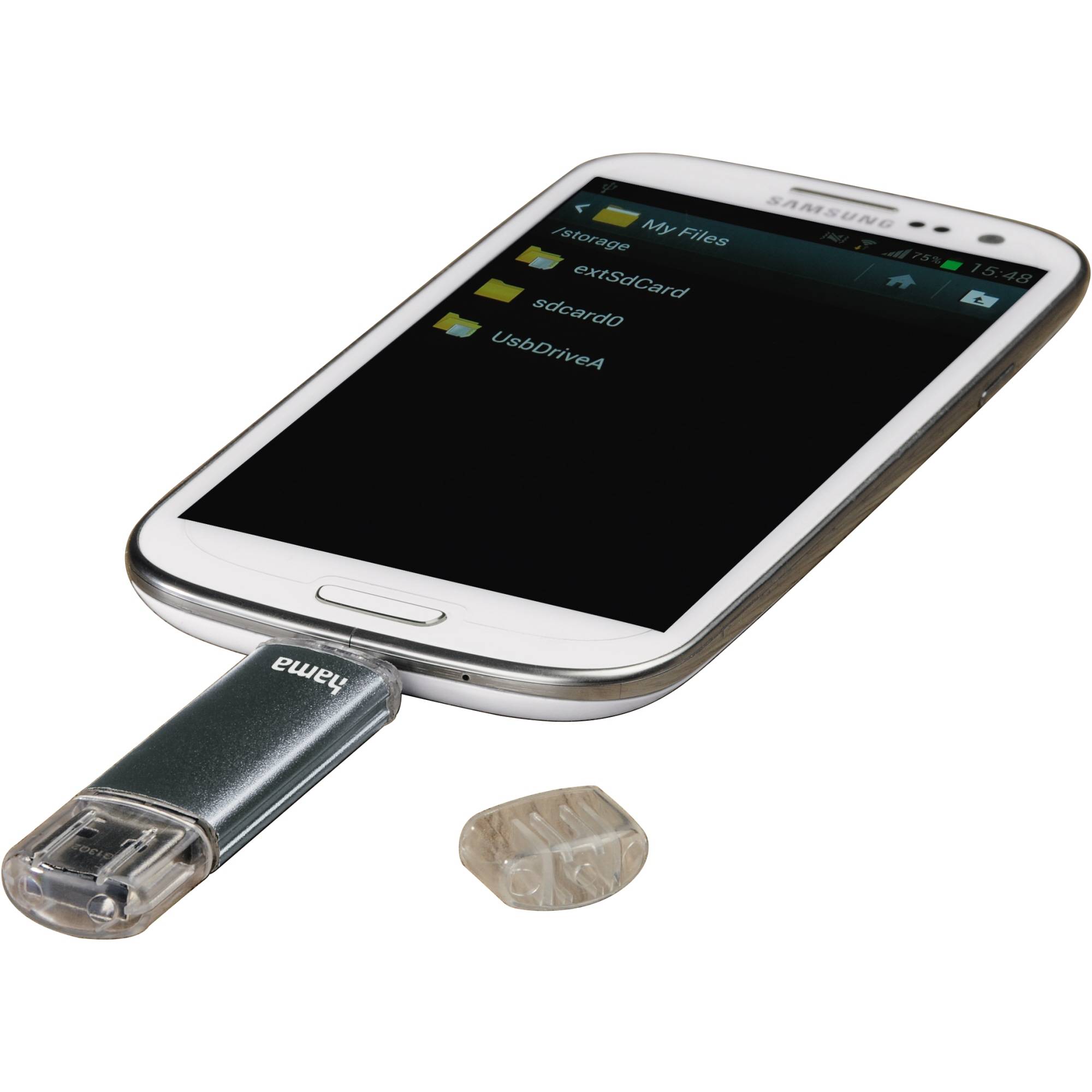 Hama FlashPen "Laeta Twin" Pamięć USB do Tabletów i Smartfonów szary 64 GB USB 2.0, Micro USB 2.0-3