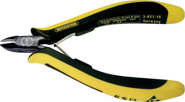 Szczypce boczne BERNSTEIN Tools for Electronics EUROline-Conductive 3-651-15, 120 mm, 65 HRC, ESD