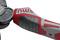 Zbliżenie narzędzia z czerwonym i szarym uchwytem. Na narzędziu wygrawerowany jest napis 'Made in Germany'.
