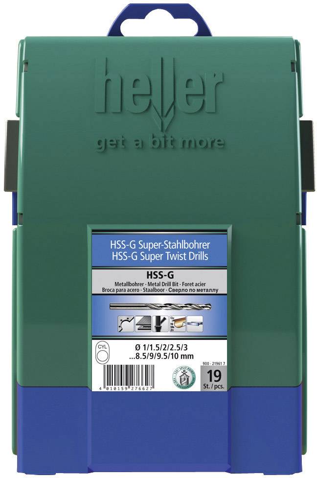Набір спіральних свердел Heller 21961 з 7 шт. для металу, 1 комплект