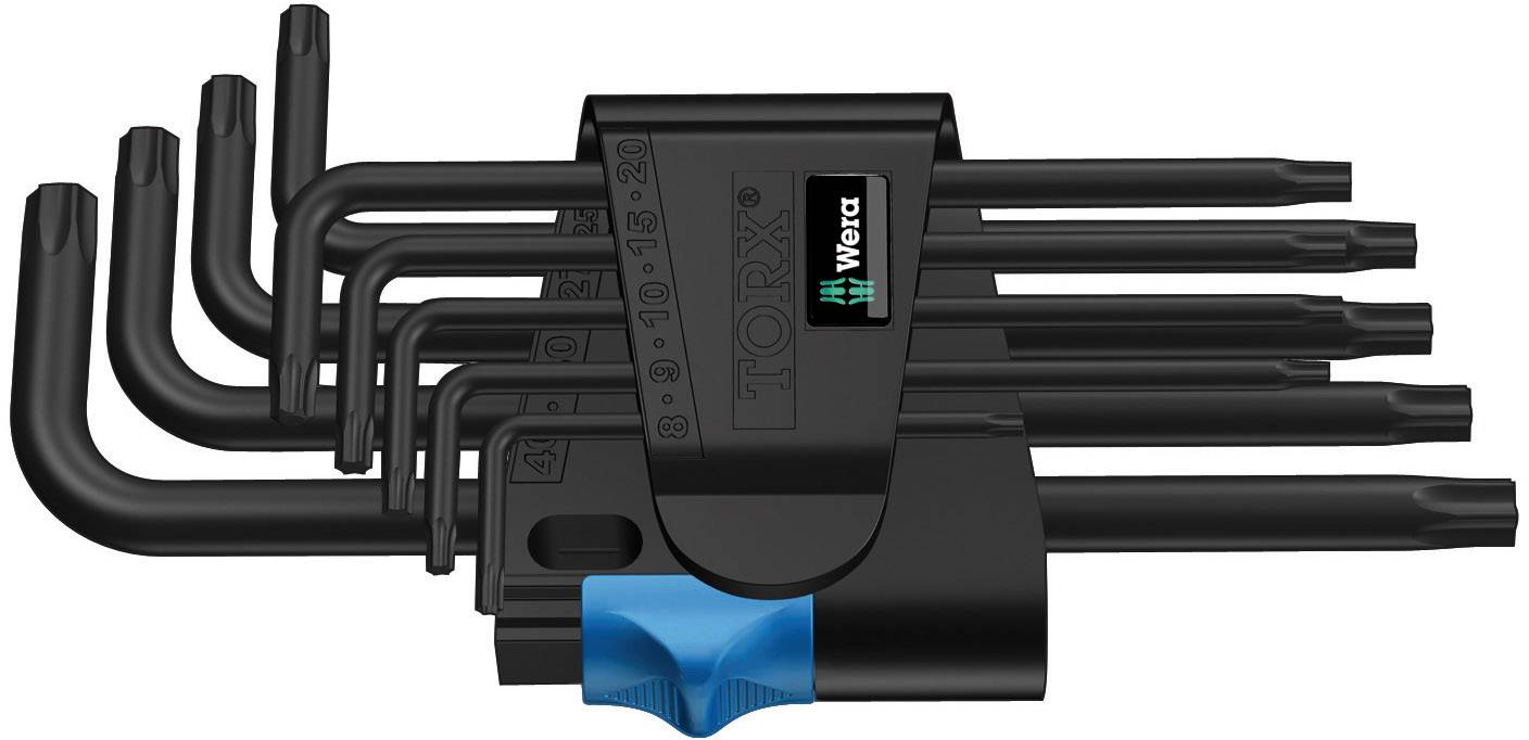 Набір внутрішніх Г-подібних ключів Wera 967 L/9 TORX® HF TORX T 8, T 9, T 10, T 15, T 20, T 25, T 27, T 30, T 40, 9 предм.