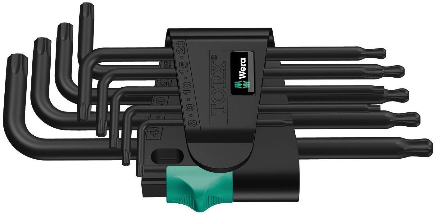 Wera 967 PKL/9 TORX® TORX wewnętrzny Zestaw kluczy trzpieniowych T 8, T 9, T 10, T 15, T 20, T 25, T 27, T 30, T 40 9 sz
