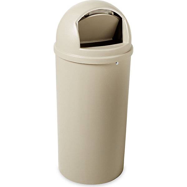 Kosz na śmieci, ognioodporny, 80x HxD 1070x455mm, korpus PE beżowy, pokrywa PE beżowy-2