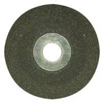 Tarcza ścierna z otworem centralnym, o ciemnej powierzchni, używana do szlifowania lub cięcia materiałów.