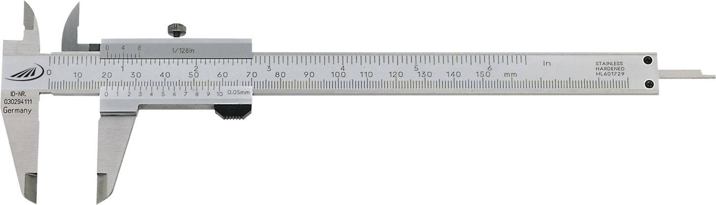Штангенциркуль HELIOS PREISSER кишеньковий DIN 862 0185501, Максимальний діапазон вимірювання: 150 мм