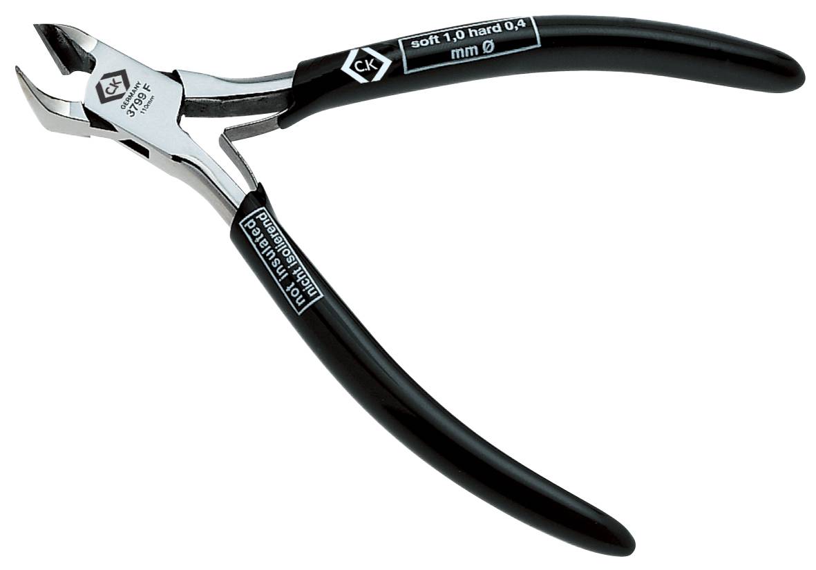 Плоскогубці з косим носом C.K neu T3799F, 110 мм, 61 HRC, для електроніки та механіки