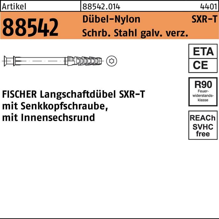 Tasselli Per Codolo Lungo Fischer SXR 10x80 FUS – Set 50 Pezzi Con Vite Esagonale, Per Carichi Pesanti E Facciate