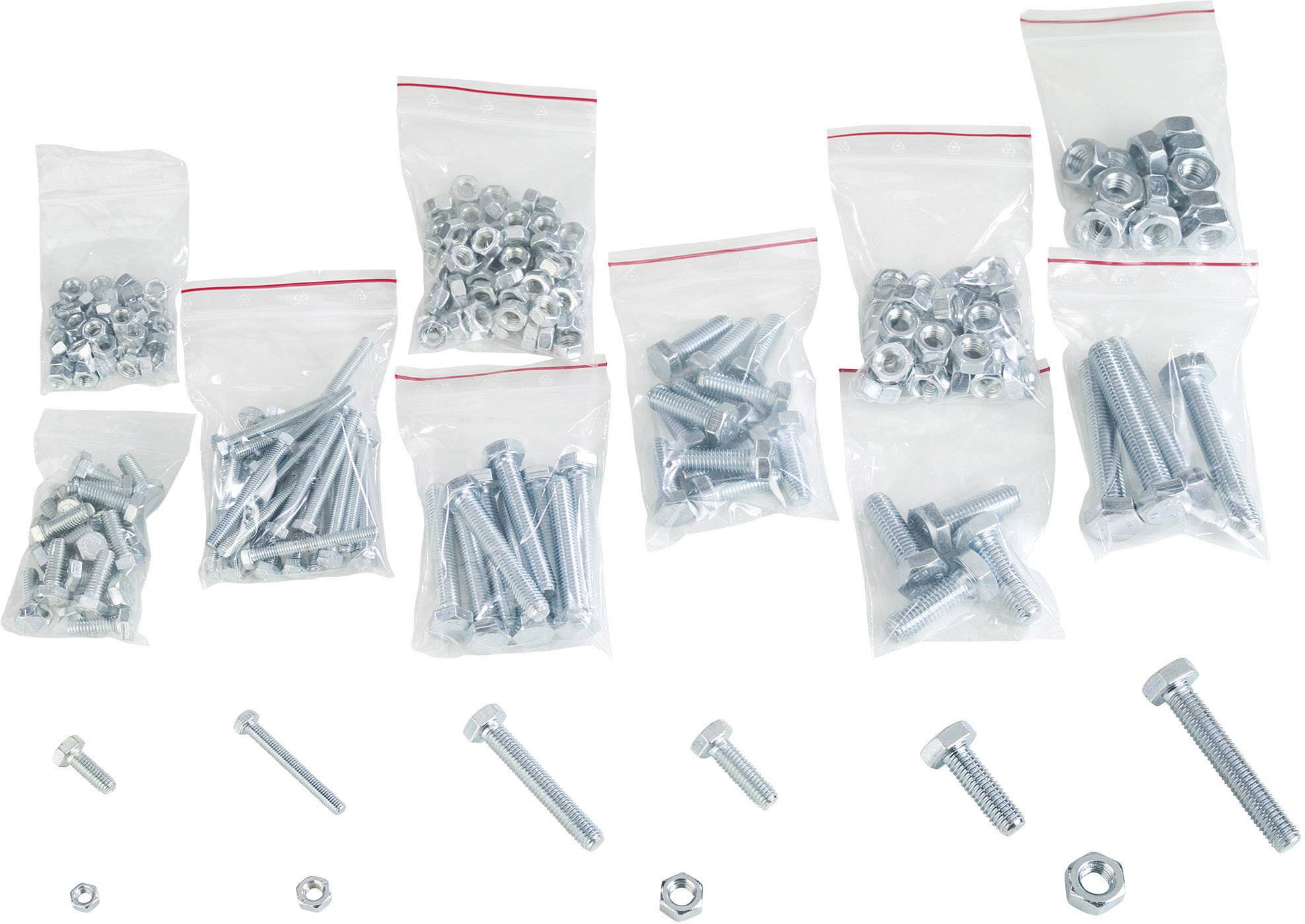 Змінний набір сталевих шестигранних гвинтів та гайок, 374 шт. (826394)