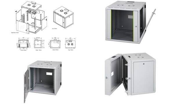 Szafa rack wisząca 19'' Digitus DN-19 07-U-3 (S x W x G) 600 x 404 x 610 mm 7 U-3