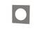 Kwadratowy szary panel metalowy z dużym okrągłym wycięciem pośrodku, prawdopodobnie przeznaczony do celów wentylacyjnych lub instalacyjnych.
