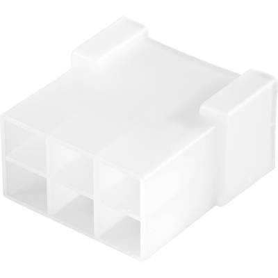 Biały, kwadratowy wtyk plastikowy z dwoma równoległymi rzędami styków.
