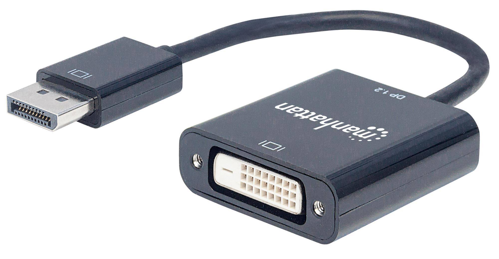 adapter DisplayPort Manhattan DisplayPort 1.2a auf DVI-Adapter DisplayPort 1.2a-Stecker auf DVI-D-Buchse 23cm 152228, 23-4
