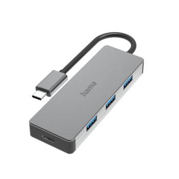 Hama 00200105 USB-Hub 3+1 Port USB-A, USB-C® USB 3.1 Gen1 5 GBit/s z wtyczką USB-C antracytowy-0