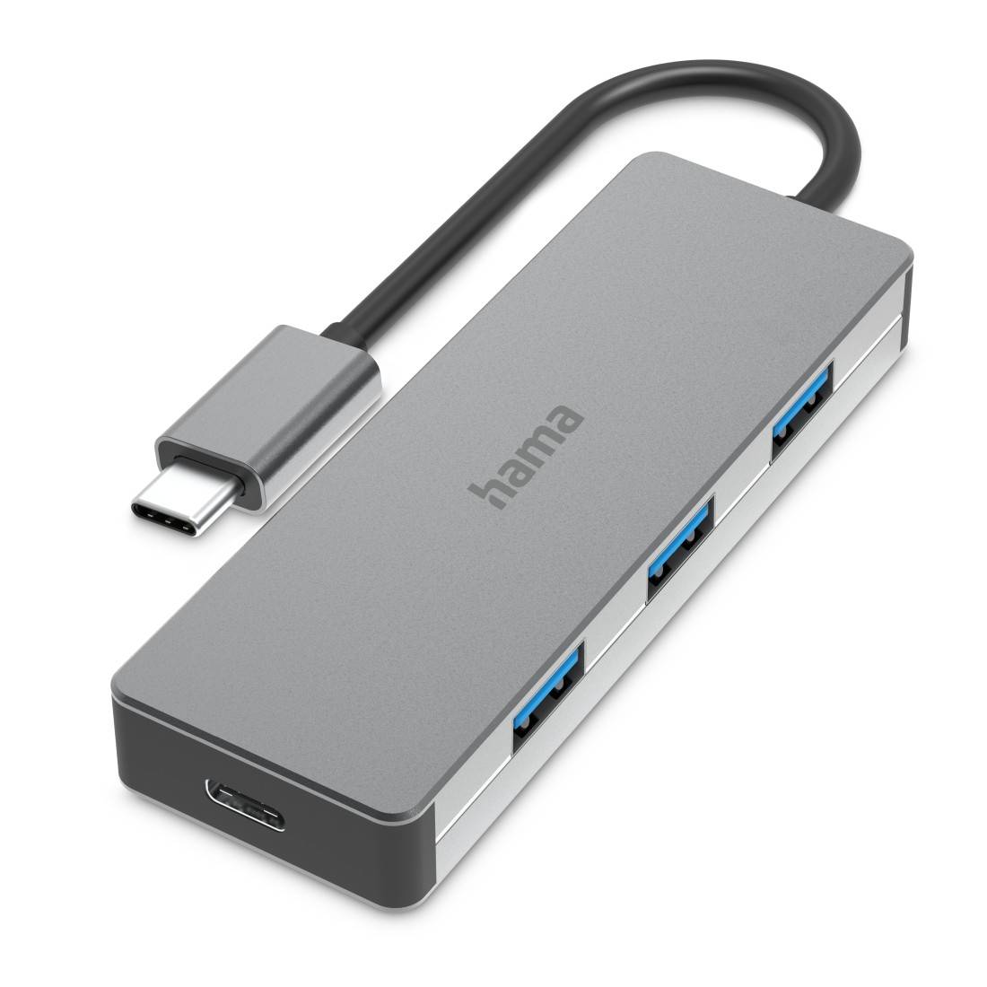 Hama 00200105 USB-Hub 3+1 Port USB-A, USB-C® USB 3.1 Gen1 5 GBit/s z wtyczką USB-C antracytowy-1