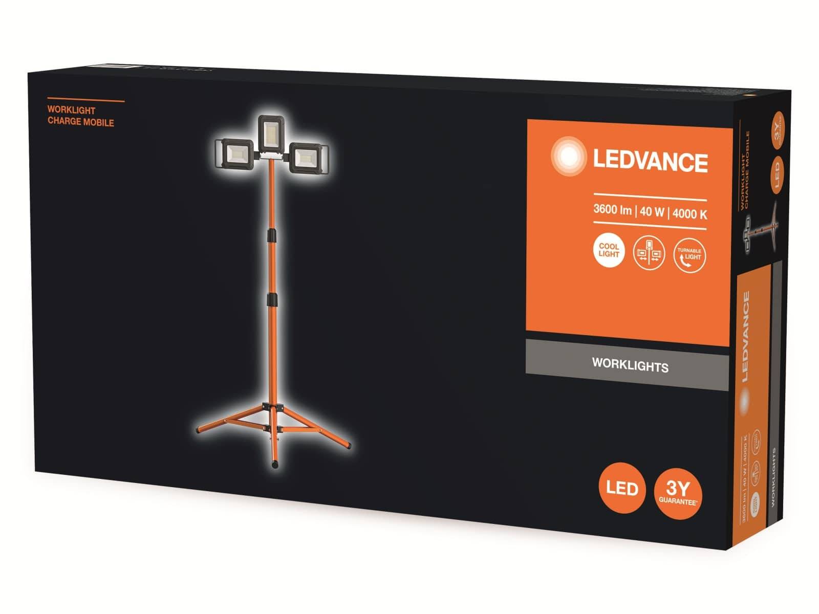 Reflektor roboczy LED LEDVANCE WORKLIGHT BATTERY TRIPOD 4058075576575 40 W 3280 lm zimna biel-2