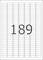 Duża liczba '189' wyśrodkowana na tle wielu małych prostokątnych kwadracików ułożonych we wzór kratki.