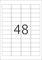 Liczba '48' jest umieszczona centralnie w środku obrazu na siatce prostokątnych pól.