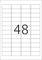 Cyfra '48' wypisana dużymi cyframi na siatce pustych prostokątnych pól.