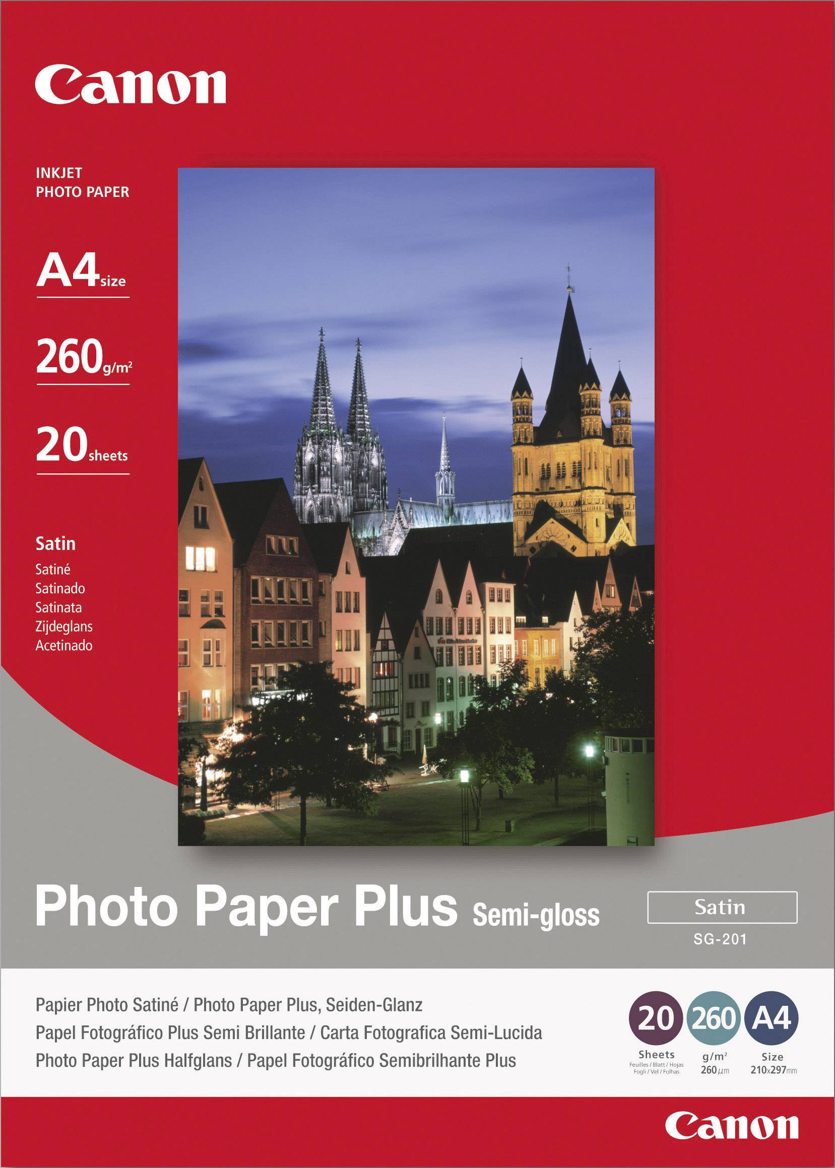 Canon Photo Paper Plus Semi-gloss SG-201 1686B021 Papier fotograficzny DIN A4 260 g/m² 20 ark. satynowy połyskujący