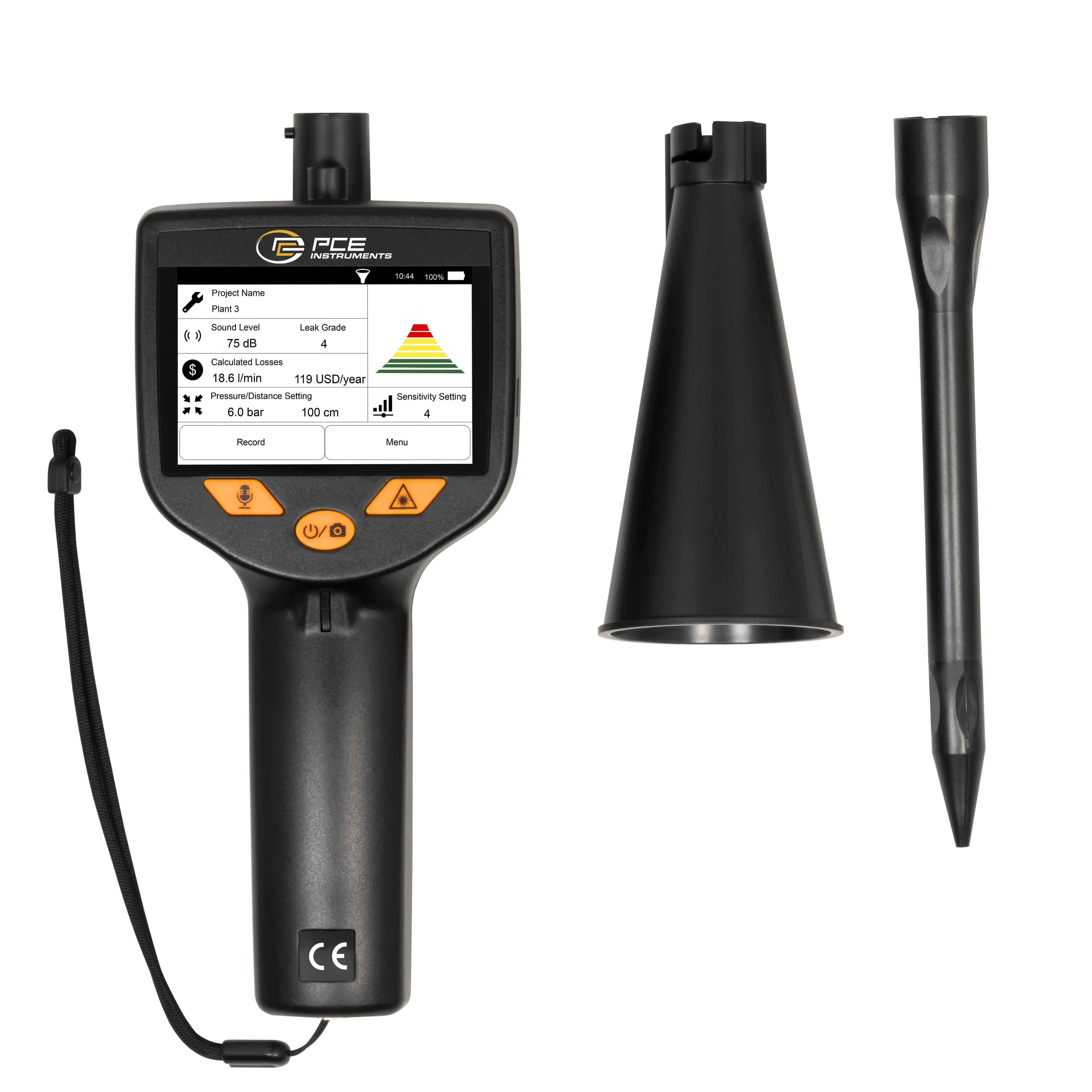 PCE Instruments Detektor przecieków gaz, ciśnienie powietrza funkcja dataloggera, interfejs USB-1