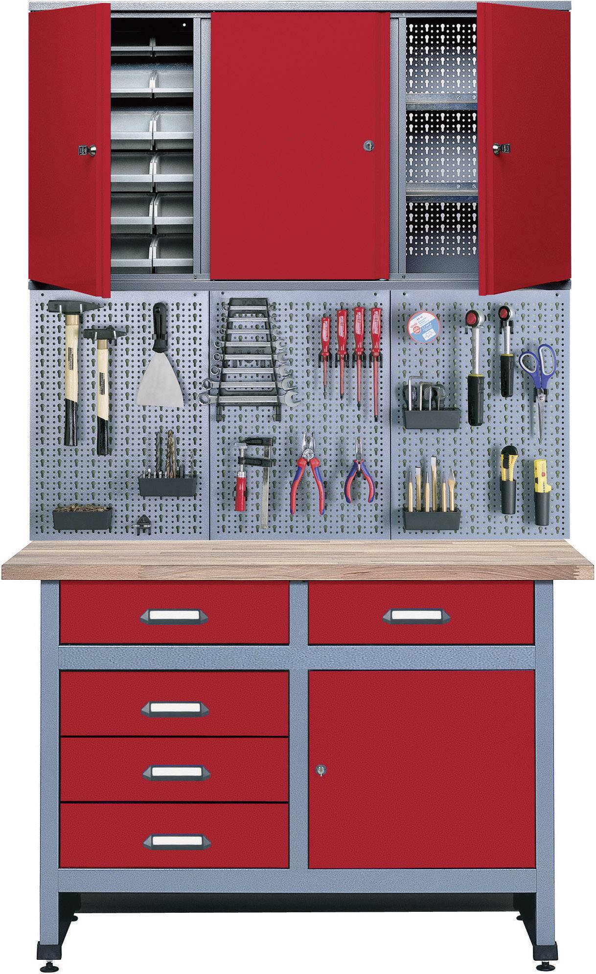 Küpper 70416-2 Stół warsztatowy czerwony, srebrny