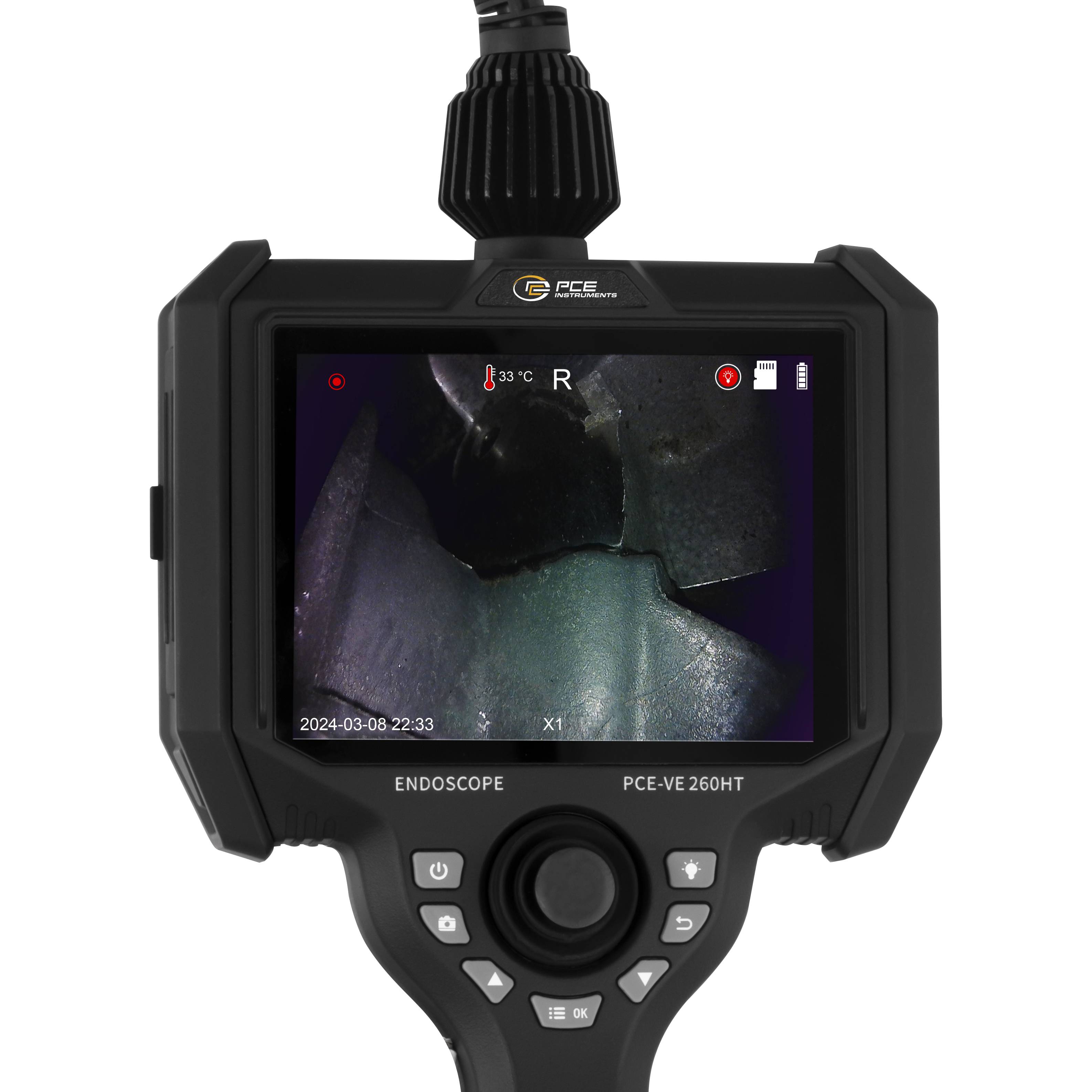 Kamera inspekcyjna PCE Instruments PCE-VE 260HT, 6 mm x 2 m, 1280 x 720 Pixel, IP67 (sonda)-3