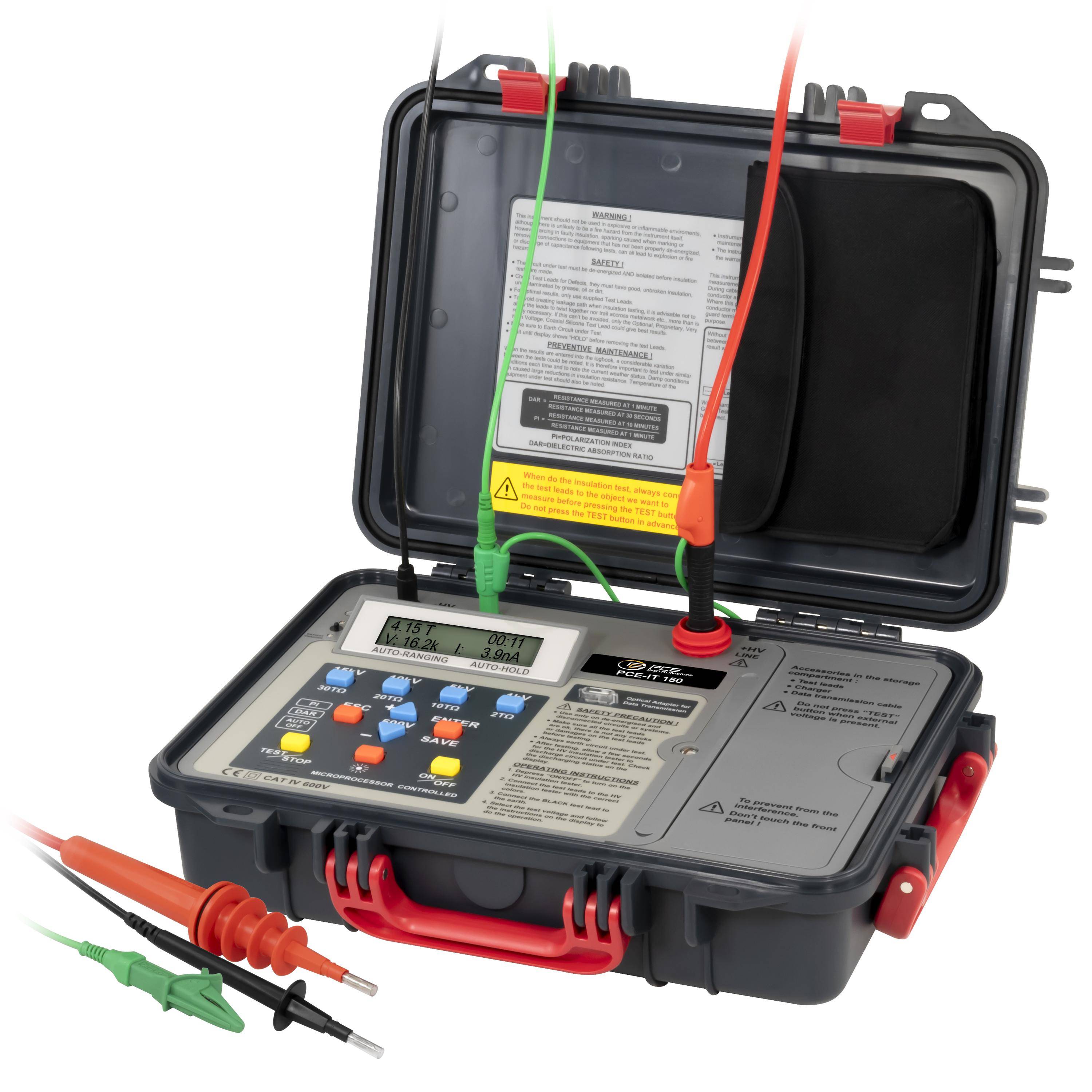 Вимірювач опору ізоляції PCE Instruments