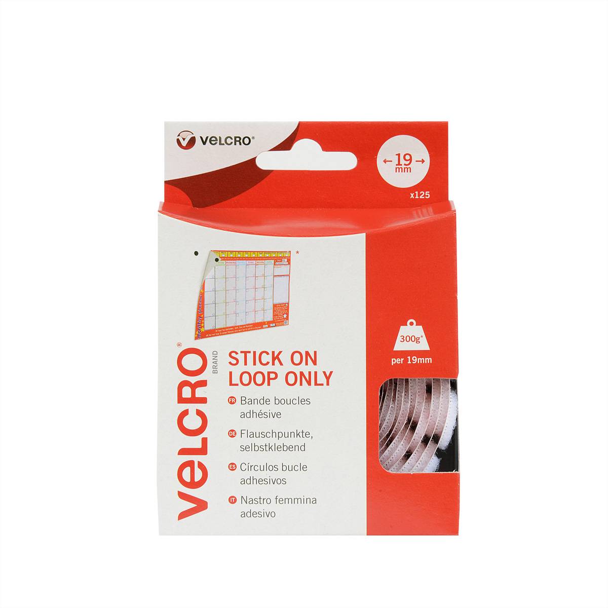 Rzep okrągły VELCRO® VELCRO Stick On - Selbstklebender Klettverschluss (nur Klettband mit Schlaufen) VEL-EC60232, 1 szt.-1