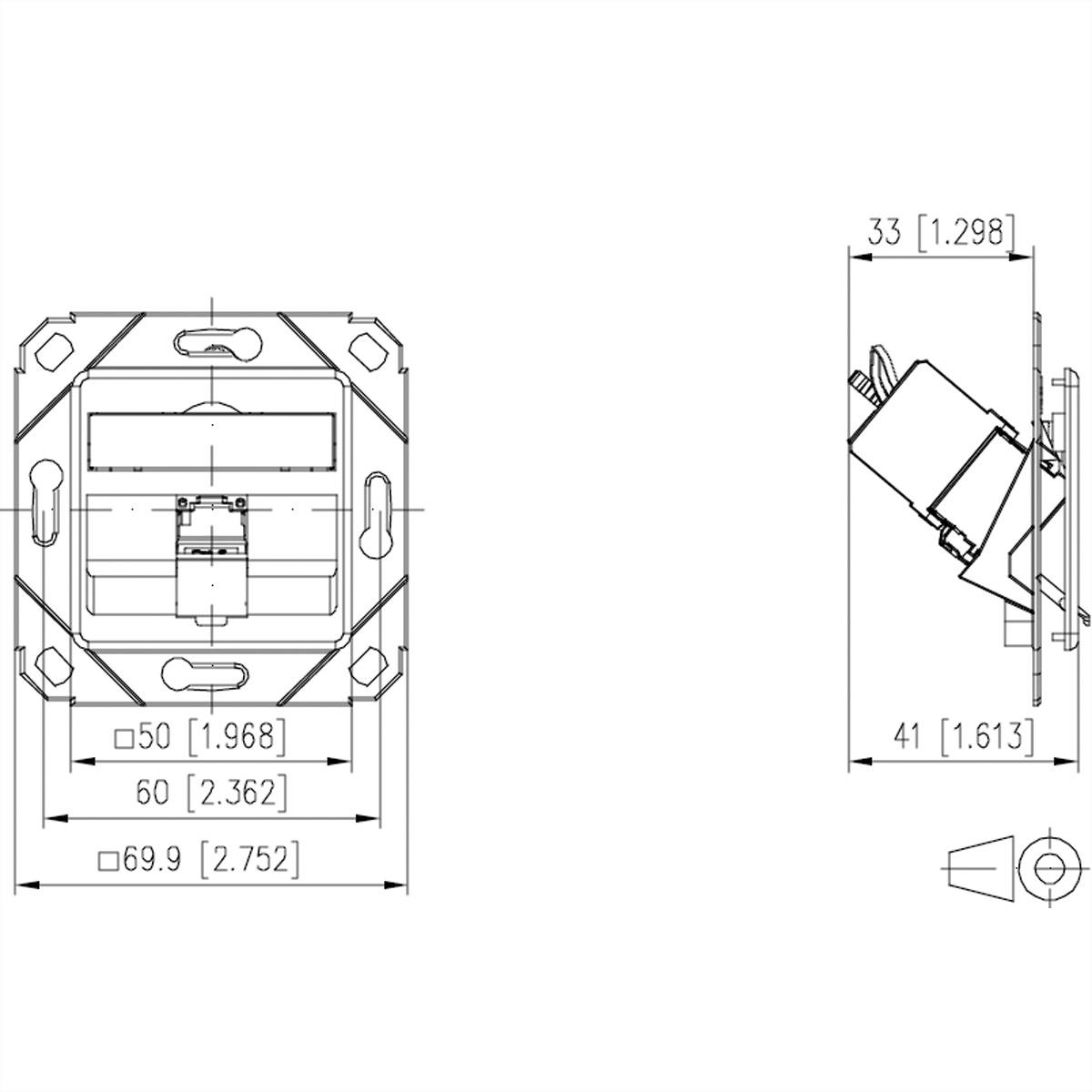 Gniazdo sieciowe Metz Connect 130B11D11102-E podtynkowy 1 Port czysty biały-1
